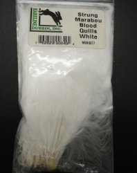 Перья марабу HARELINE Strung Blood Quills цв.white(США)