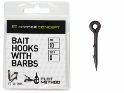 Шипы для бойлов/приманок FEEDER CONCEPT Flat Method Bait Hooks With Barbs р. 001S 10шт.(Китай)