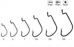 Крючки офсетные ВОЛЖАНКА Offset Worm №1/0 5шт.(Корея)