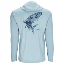 Термофутболка SIMMS Tech Hoody Artist Series LS цв.steel blue/tarpon р-р L(Эль-Сальвадор)